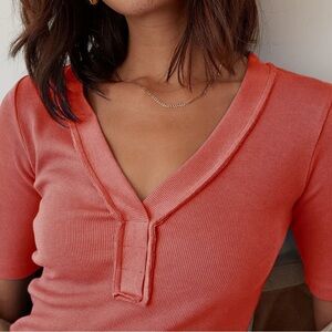 GREY STATE CARTER TOP in Mineral Red Color sz XL